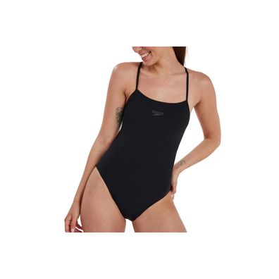 Damen Badeanzug Speedo Eco+ Thinstrap Schwarz