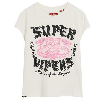 T-Shirt Superdry W1011391A-39E Slim Fit mit Poster-Motiv