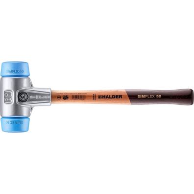HALDER Simplex Schonhammer Ø 50 mm TPE-soft blau mit Aluminiumgehäuse