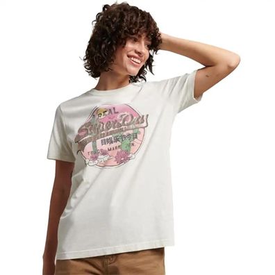 T-Shirt Superdry Vintage Vl Narrative Weiß Damen
