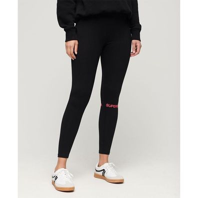 Leggings Superdry W7011021A-2DD Schwarz/Rosa Highwaist