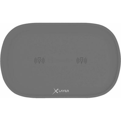XLAYER Wireless Charging Pad Double Induktive Ladestation anthrazit, 10 Watt