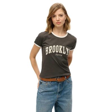 T-Shirt Superdry Athletic Essential Ringer Slim Fit Schwarz