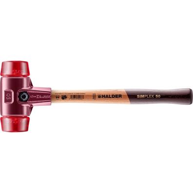 HALDER Simplex Schonhammer Ø 50 mm Plastik rot mit Tempergussgehäuse
