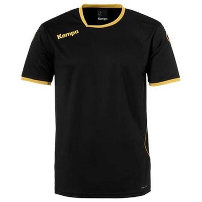 Trikot Kempa Curve asymmetrischer Kragen schwarz/gold