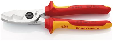 KNIPEX 95 16 200 Kabelschere mit Doppelschneide 200 mm Ø 20 mm / 70 mm² VDE isolie