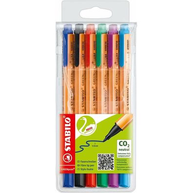 Stabilo GREENpoint 0,8 mm Filzstifte, 6 Stk