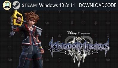 PC Computer Spiel Kingdom Hearts III 3 + Re Mind DLC für Windows 10 11 STEAM Key