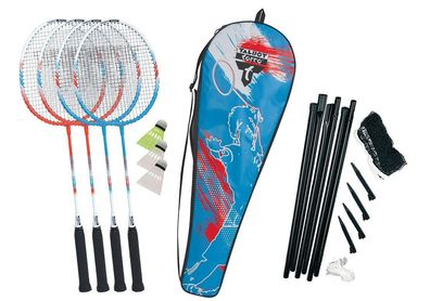 Badminton Set Talbot Torro 4 Fighter mit 4 leichten Schlägern