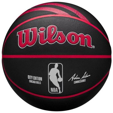 Basketball Wilson NBA Team City Collector Größe 7 schwarz-rot