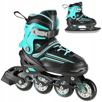 2-in-1 Rollschuhe und Schlittschuhe nils-extreme Patins 2 en 1 schwarz