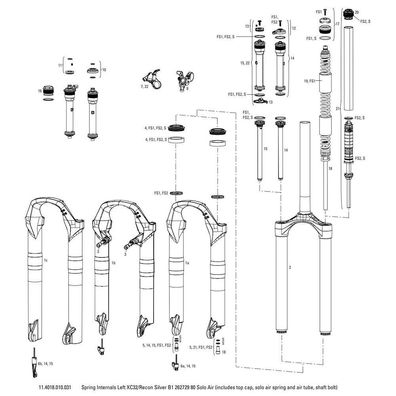 Innenkomponenten Rockshox XC32 Solo Air Federung 80 mm