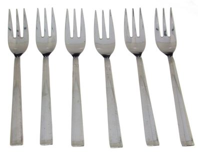 6 Kuchengabeln Edelstahl mit Gravur