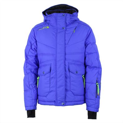 Skijacke Peak Mountain Gannecy Blau mit abnehmbarer Kapuze