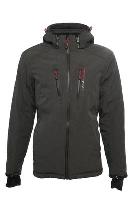 Skijacke Peak Mountain Canadoli Grau mit abnehmbarer Kapuze