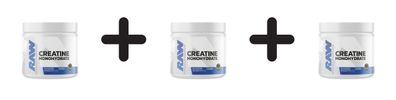 3 x Raw Nutrition Creatine Monohydrate, Blue Raspberry - 213g