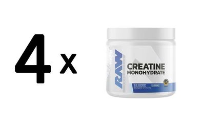 4 x Raw Nutrition Creatine Monohydrate, Blue Raspberry - 213g