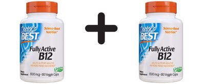 2 x Doctors Best Fully Active B12, 1500mcg - 180 vcaps