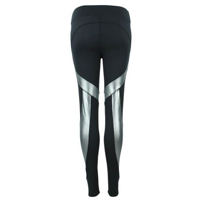 Sportleggings Peak Mountain Athlete Noirsilver, hoher Bund, schwarz