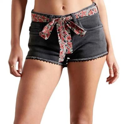 Short Superdry mit Spitze, Schwarz