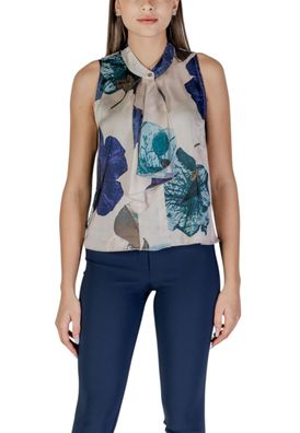 Bluse Rinascimento CFC0122490003 ärmellos floral grén