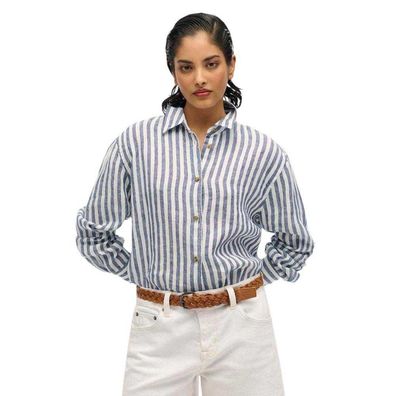 Hemd Superdry Casual Linen Boyfriend Blau