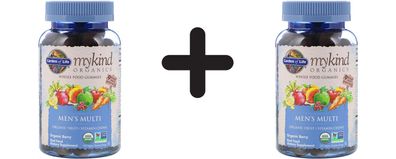 2 x Garden of Life Mykind Organics Men's Multi Gummies, Organic Berry - 120 vegan gum