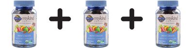 3 x Garden of Life Mykind Organics Men's Multi Gummies, Organic Berry - 120 vegan gum