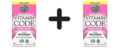 2 x Garden of Life Vitamin Code RAW ONE - for Women - 30 vcaps