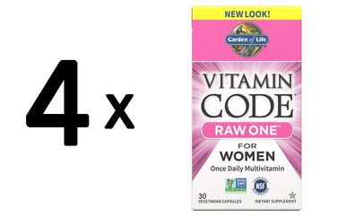 4 x Garden of Life Vitamin Code RAW ONE - for Women - 30 vcaps