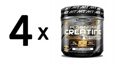 4 x MuscleTech Platinum 100% Creatine - 400g