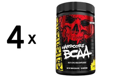 4 x Mutant Hardcore BCAA, Pineapple - 390g