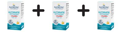 3 x Nordic Naturals Ultimate Omega + CoQ10 Fish Oil - 120 softgels
