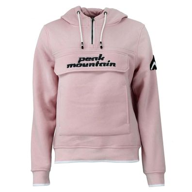 Damen Kapuzenpullover Peak Mountain Aflow Rose, rosa