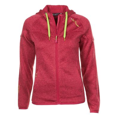 Fleecejacke Damen Peak Mountain Atora Fuchsia mit Kapuze