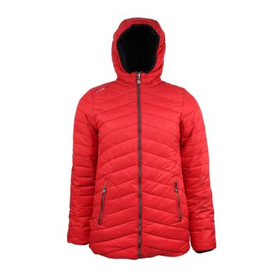 Damen Parka Peak Mountain Asario Reversible Rot Schwarz