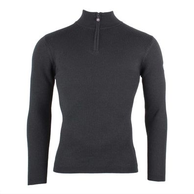 Pullover Peak-Mountain Charly mit Stehkragen und Reißverschluss, schwarz