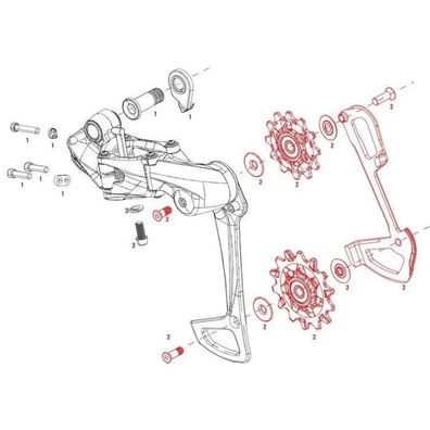 Drailleurs Sram X01 Eagle Rot