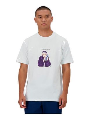 T-Shirt New Balance Never Age Weiß, normaler Schnitt