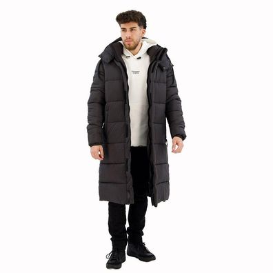 Doudoune Superdry Ripstop Lange Steppjacke Schwarz Kariert