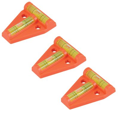 3 x Mini-Wasserwaage mit Horizontal- und Vertikallibelle 60 x 45 mm