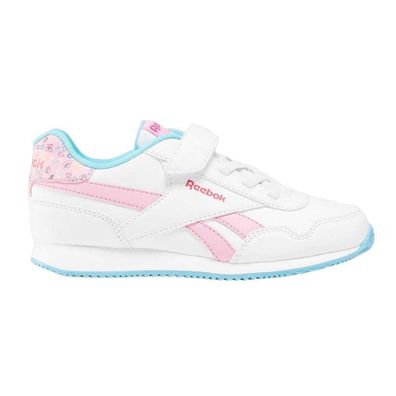 Sportschuhe Reebok Royal Cl Jog 3.0 Weiß mit pinken und blauen Akzenten