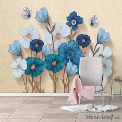 Vlies Fototapete Wandtapete Wandbilder 3D Wanddekoration Schmetterlingen 4360