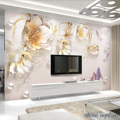 Vlies Fototapete Wandtapete Wandbilder 3D Schmuckrelief Wanddekor Tulpen 4365