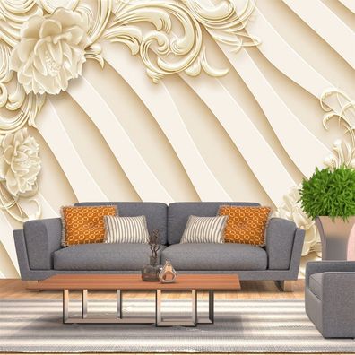 Vlies Fototapete Wandtapete Wandbilder 3D Relief Blume Stil Schönheit 4367