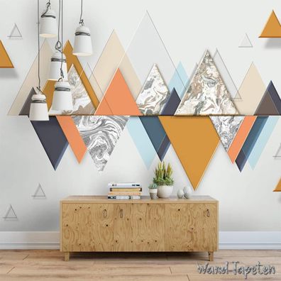 Vlies Fototapete Wandtapete Wandbilder Dreiecksmuster aus Marmor Bergform 4372