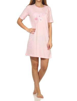 Damen kurzarm Nachthemd mit floralen Motivprint - 112 214 10 711