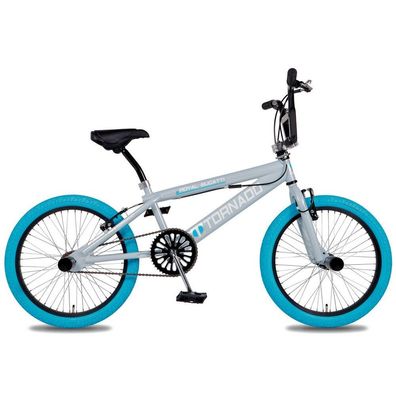 BMX-Rad Royal-Bugatti Tornado Freestyle 20 Zoll - Hellblau/Grau mit blauen Reifen