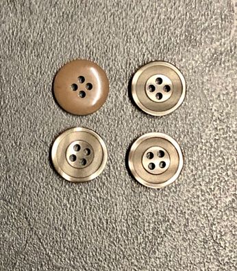 Kleine 4-Loch Knöpfe Durchmesser ca. 15 mm braun Packung mit ca 20g (ca.46 Stück)