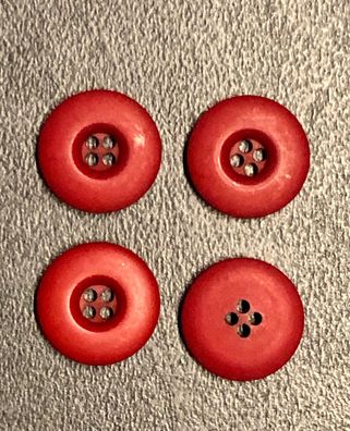 4-Loch Knöpfe Durchmesser ca. 18 mm rot Packung mit ca 25g (ca.30 Stück)
